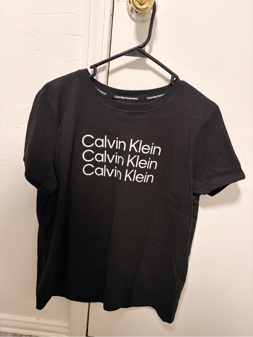 Calvin Klein Black Tee with White Triple Logo